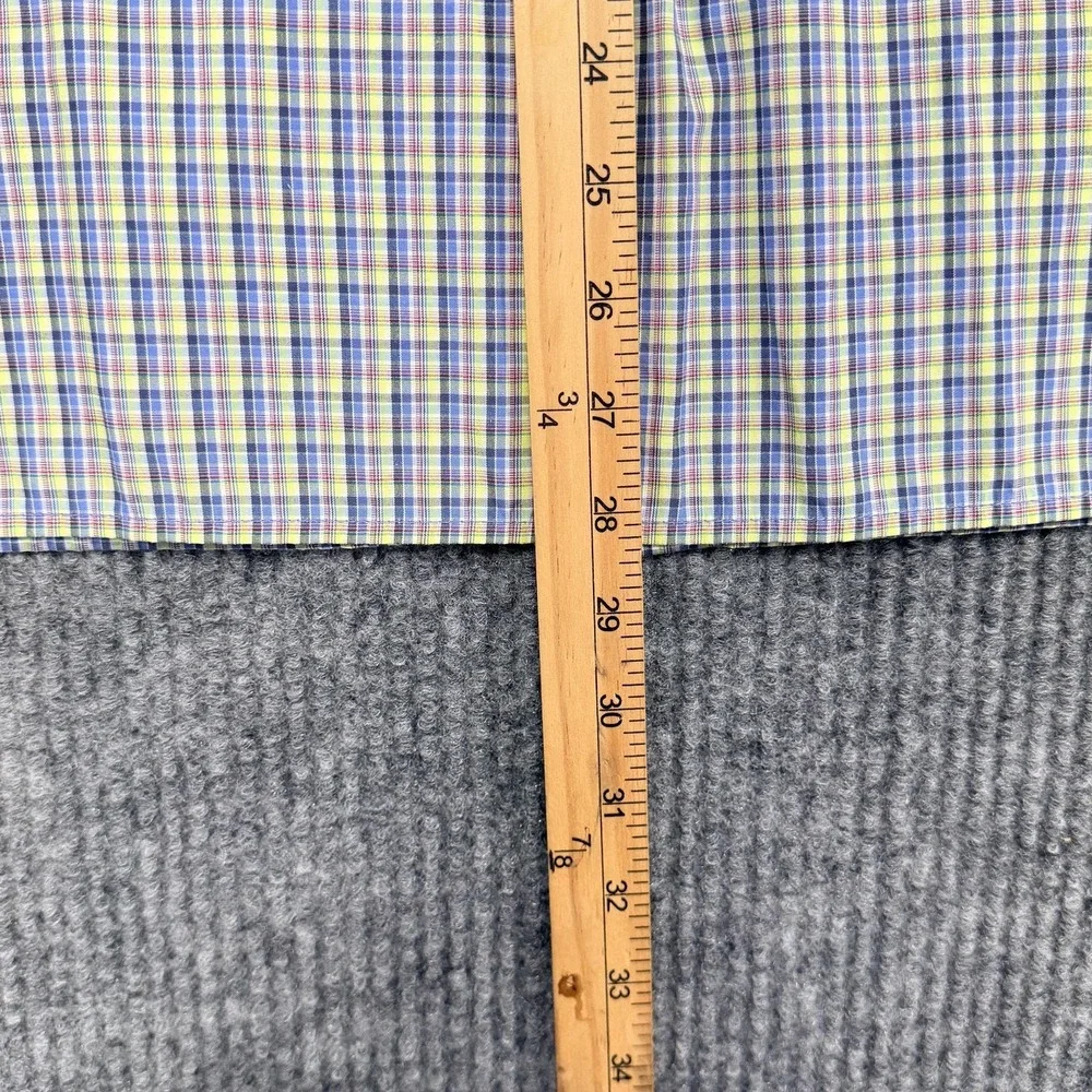 ExOfficio Shirt Mens Medium Blue Plaid Vented Back Fishing Button Up Travel